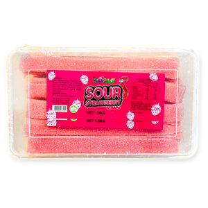 Juicy Jelly Sour Strawberry Straps Tub 1.5kg