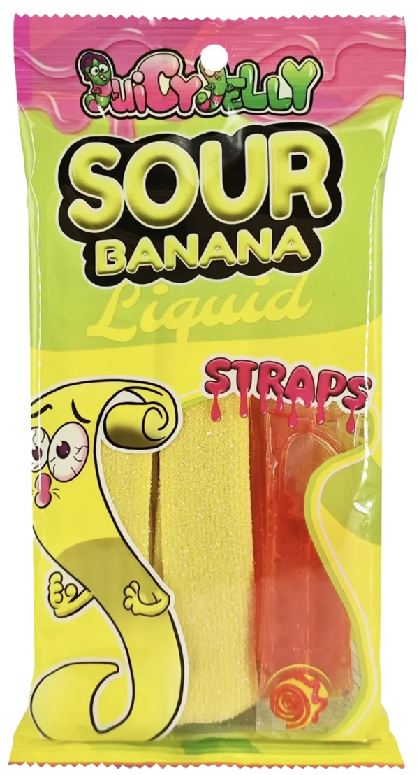 Juicy Jelly Sour Straps Banana  With Liquid 160g