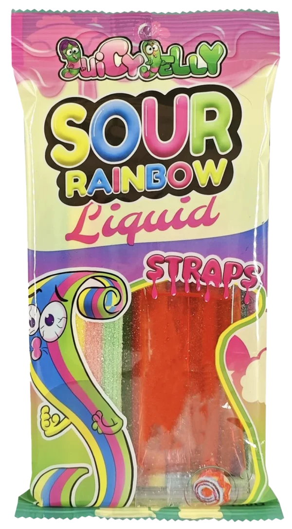 Juicy Jelly Sour Rainbow Straps With Liquid 160g