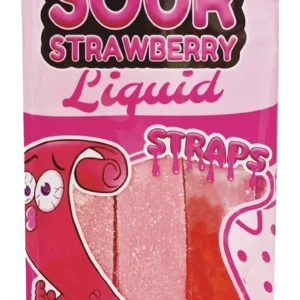 Juicy Jelly Sour Straps Strawberry With Liquid 160g