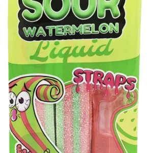 Juicy Jelly Sour Watermelon Straps With Liquid 160g